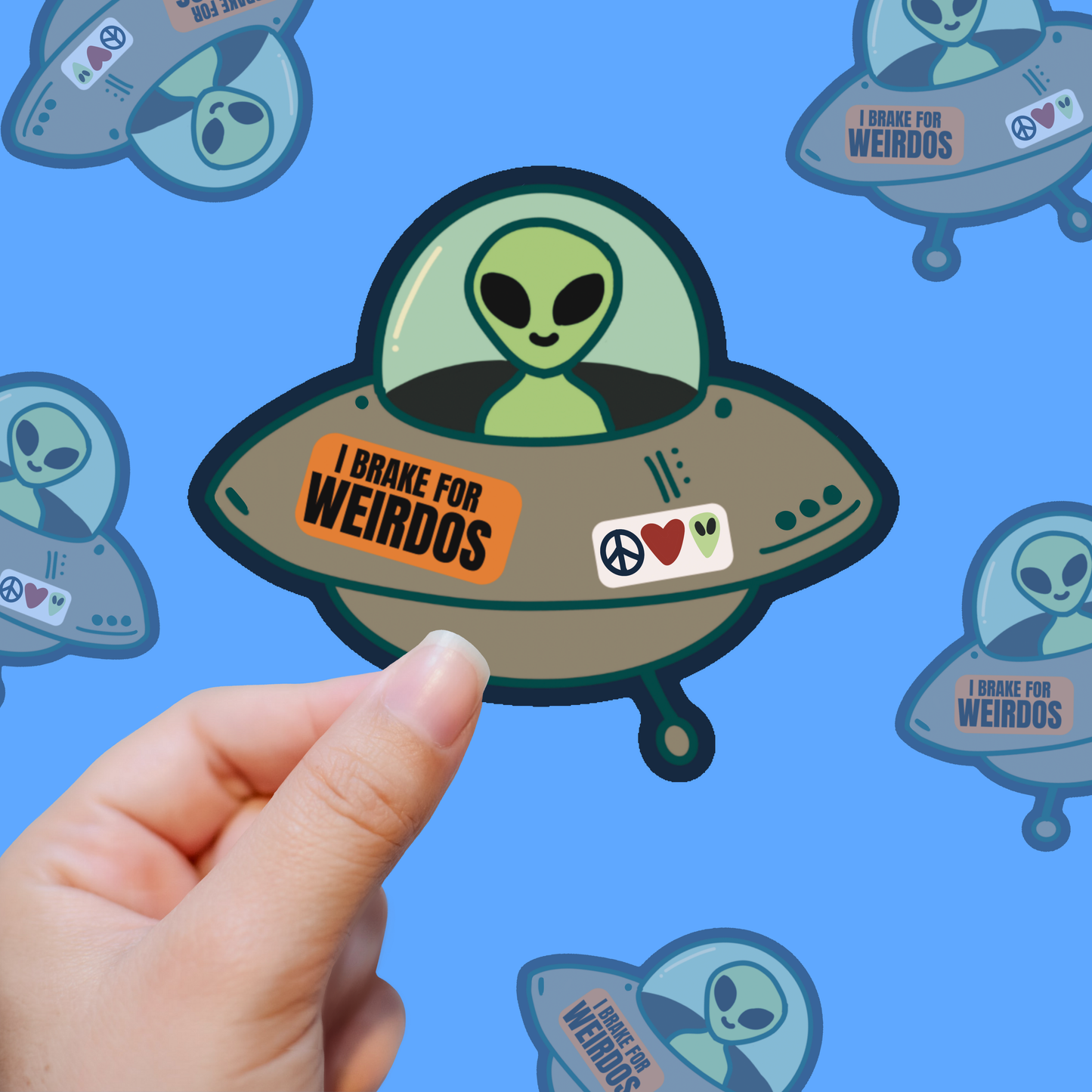 I Brake for Weirdos – Space Bumper Edition vinyl sticker