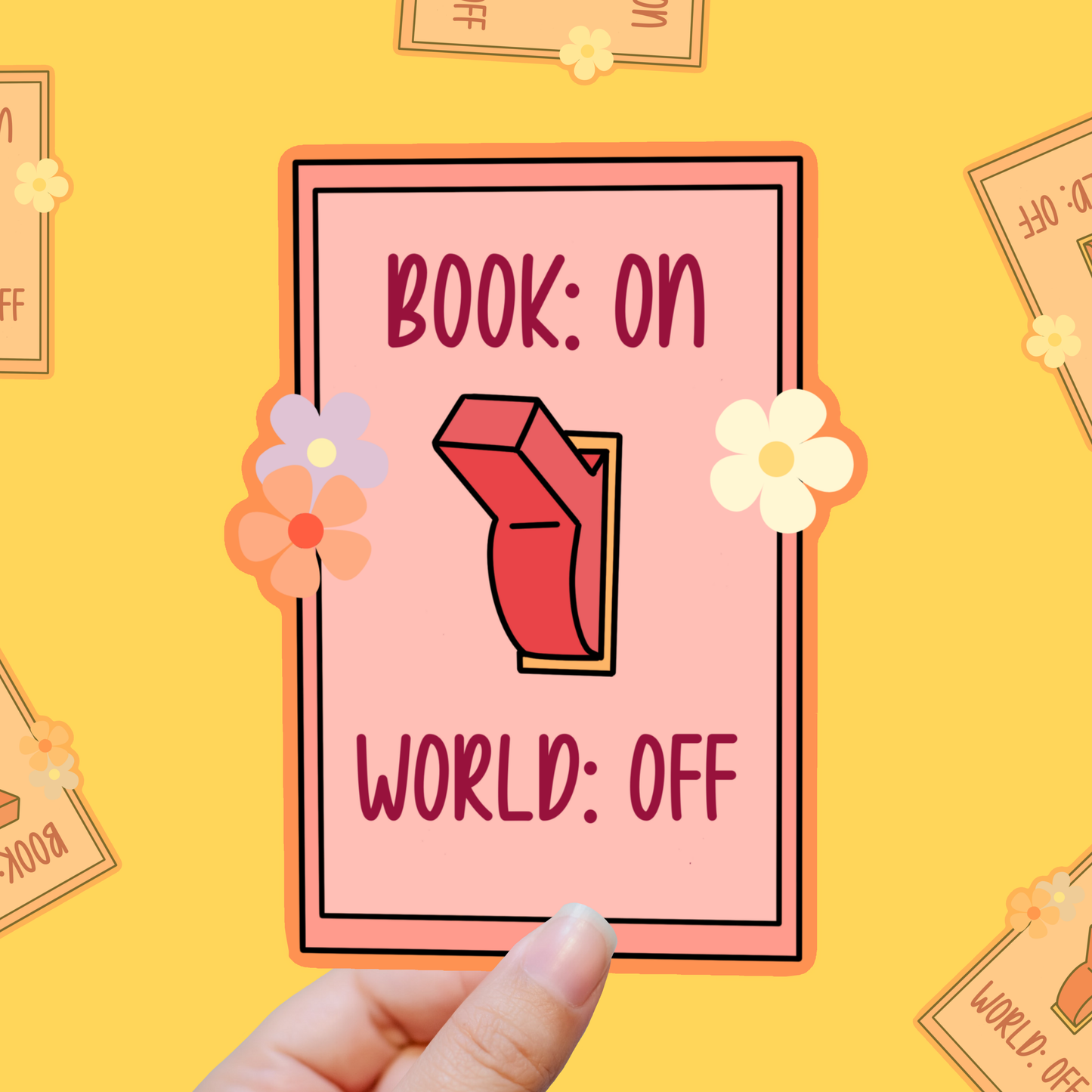 Book On, World Off – Reader Mode vinyl sticker
