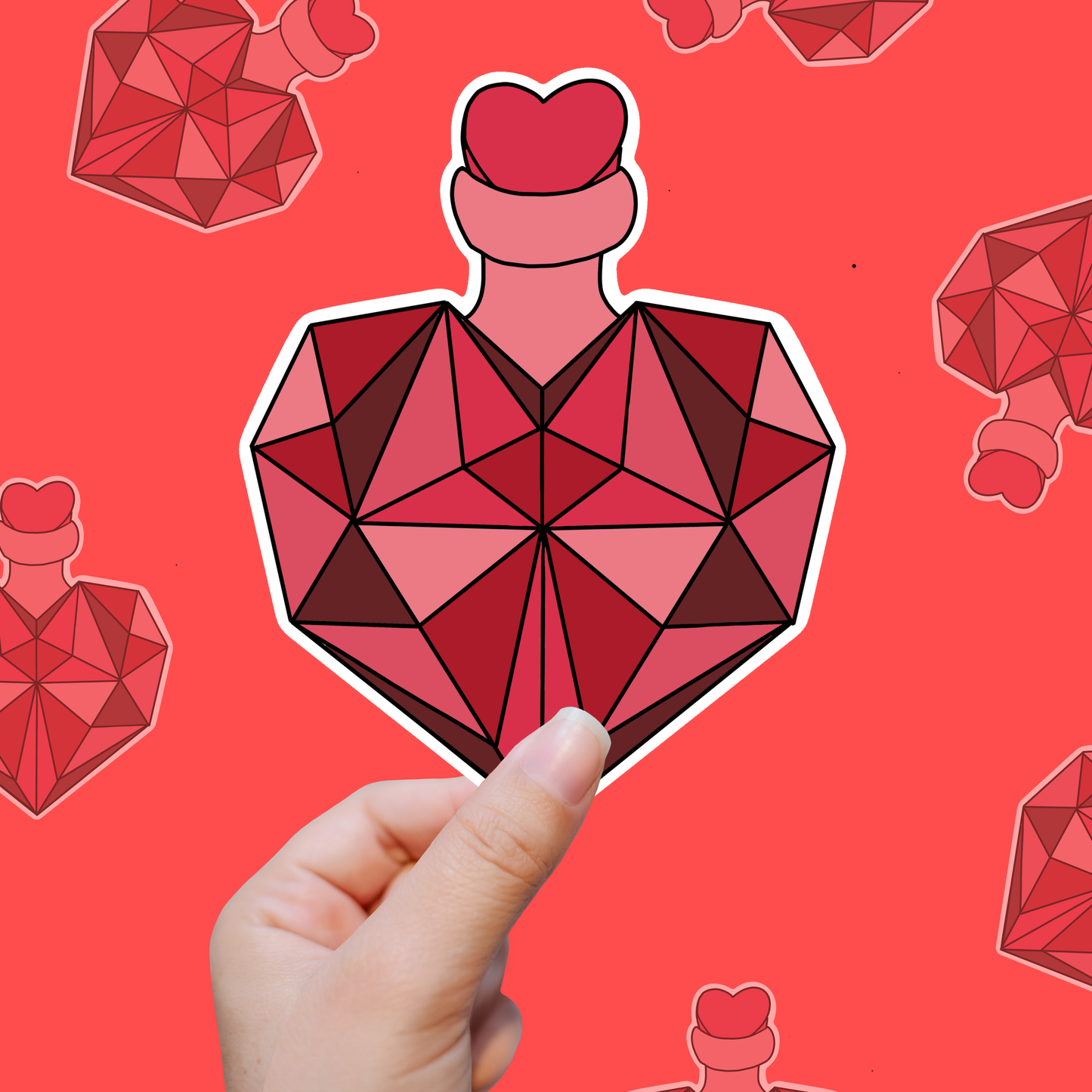 Fractured Love – Polygon Heart Edition vinyl sticker
