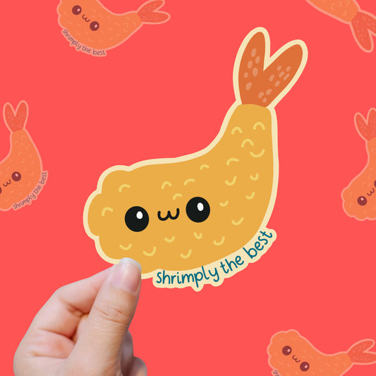 Shrimply the Best – Overachieving Shrimp Vinyl Sticker