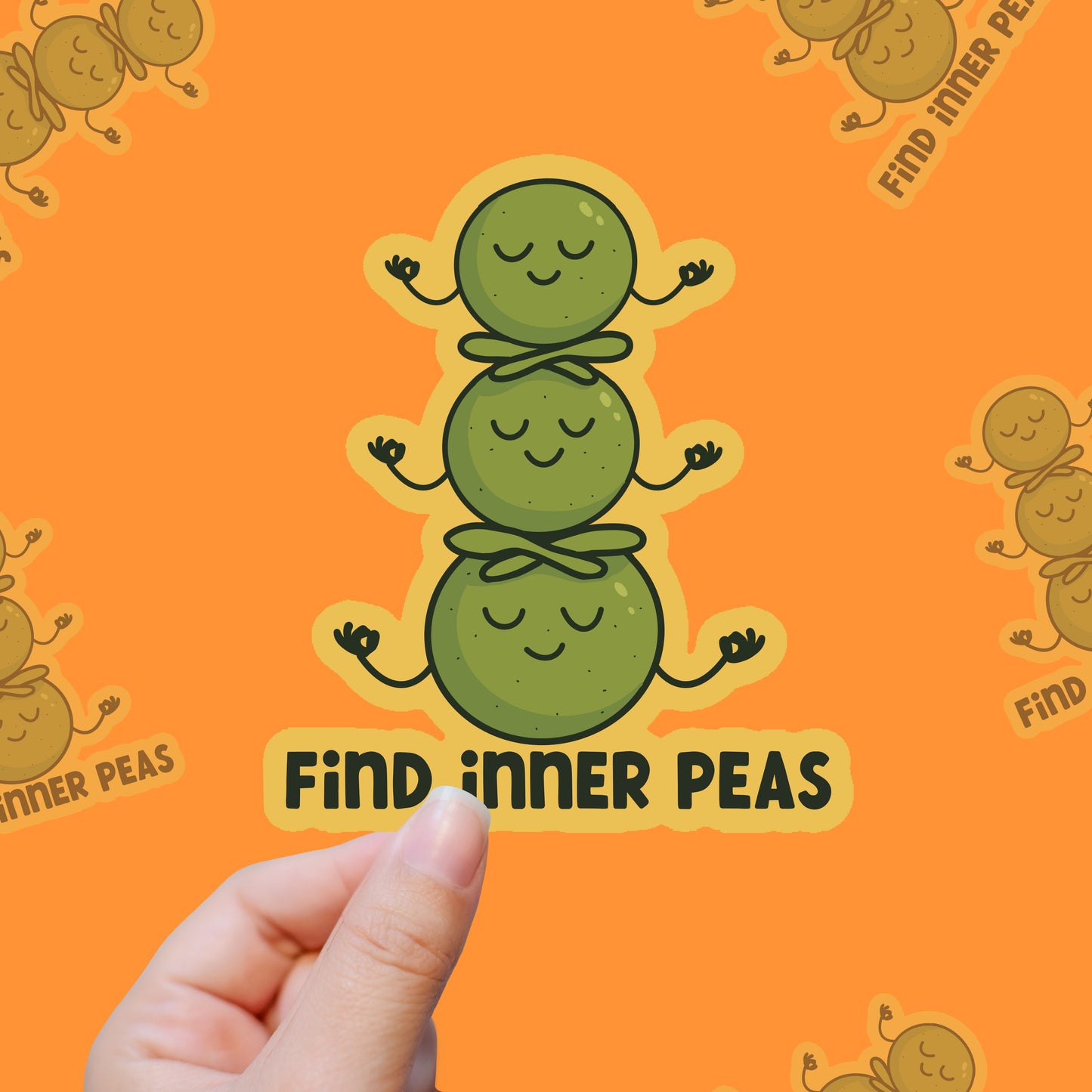 Find Inner Peas – Zen Peas Who Are Doing Better Than Me Vinyl Sticker