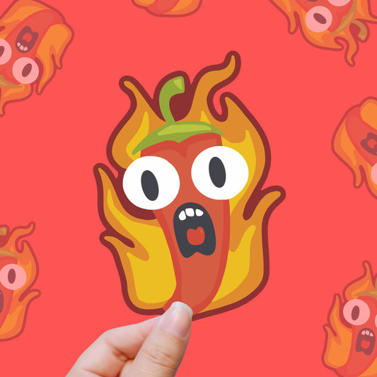 Too Hot to Handle – Unreasonably Spicy Chili Pepper Vinyl Sticker