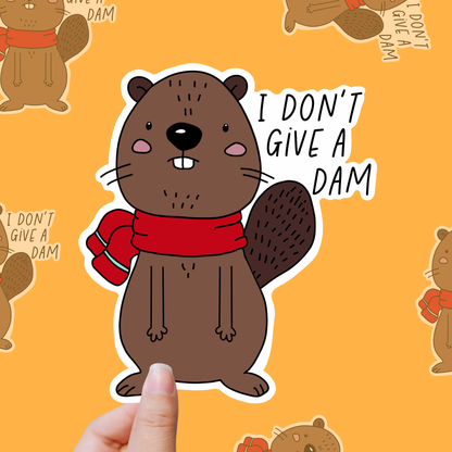 Don’t Give a Dam – Beaver Valentine vinyl sticker