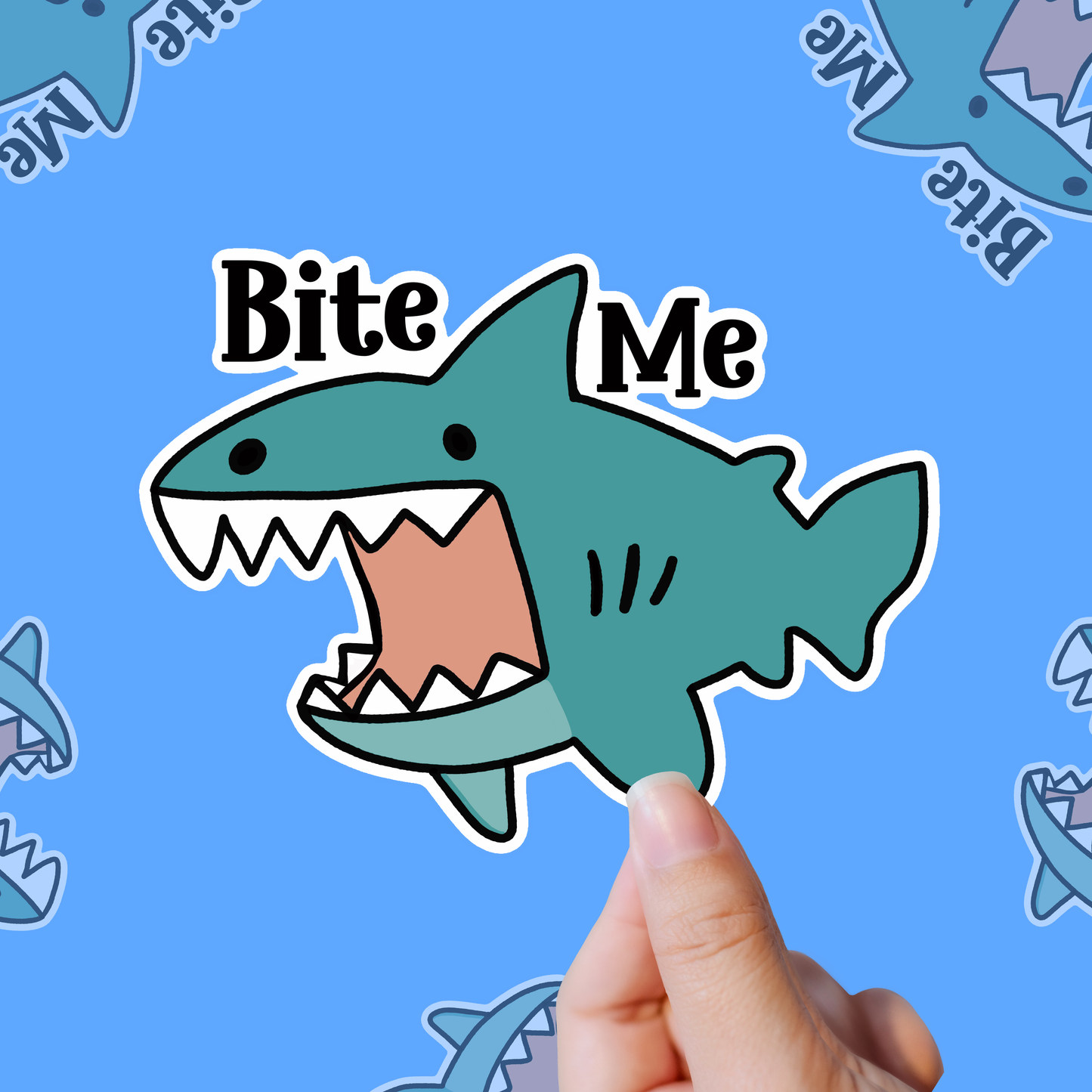 Bite Me – Shark Mode Activated vinyl sticker