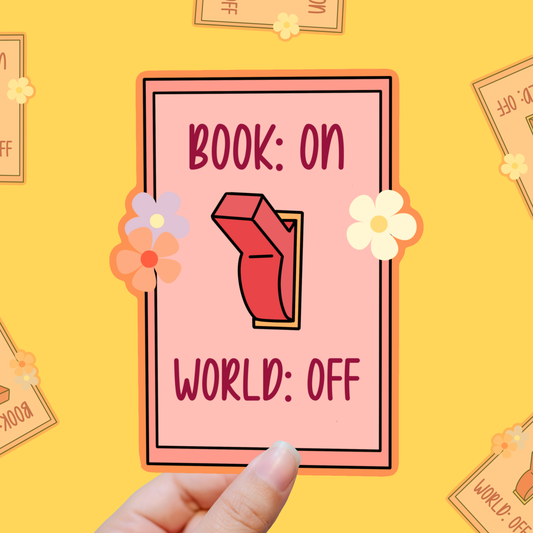 Book On, World Off – Reader Mode vinyl sticker