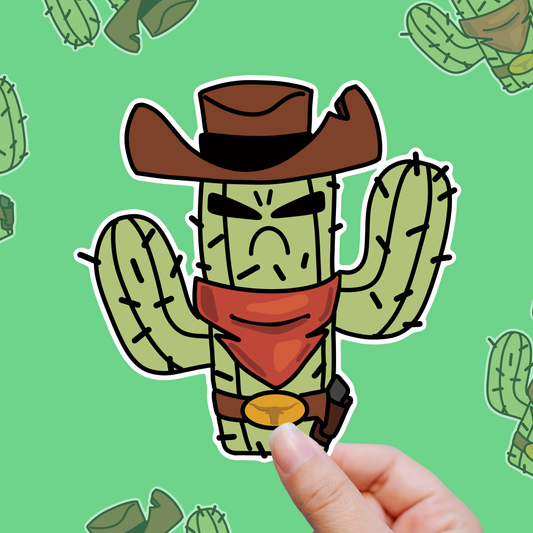 Cranky Cactus – Touchy But Adorable vinyl sticker