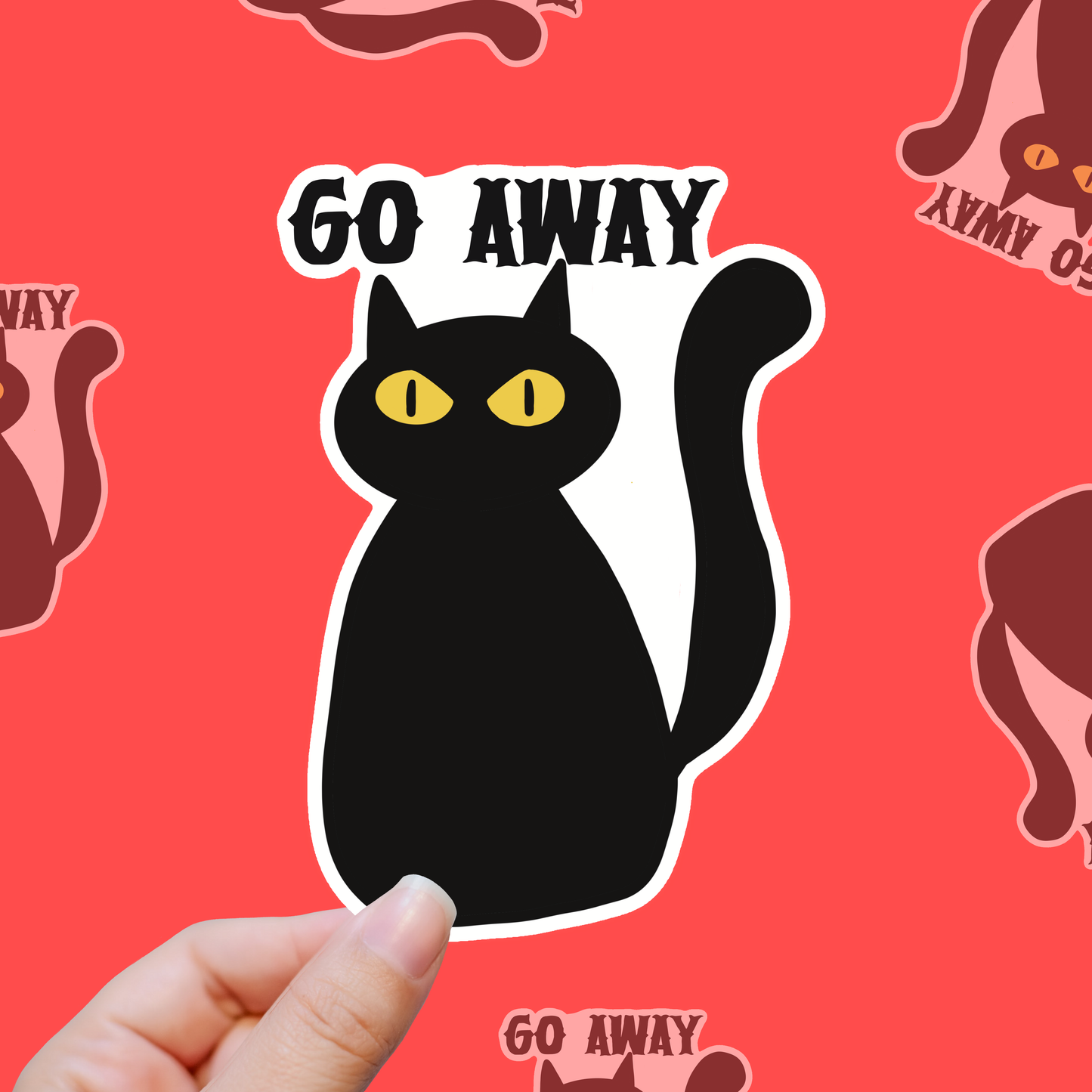 Go Away – Cat Says No vinyl sticker