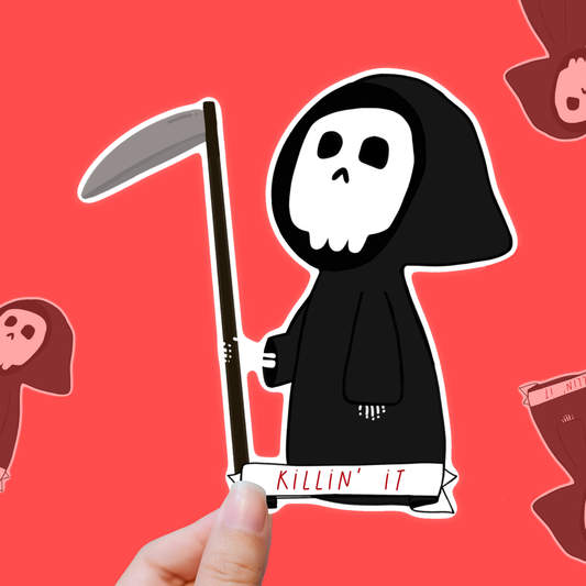 Grim But Make It Cute vinyl sticker