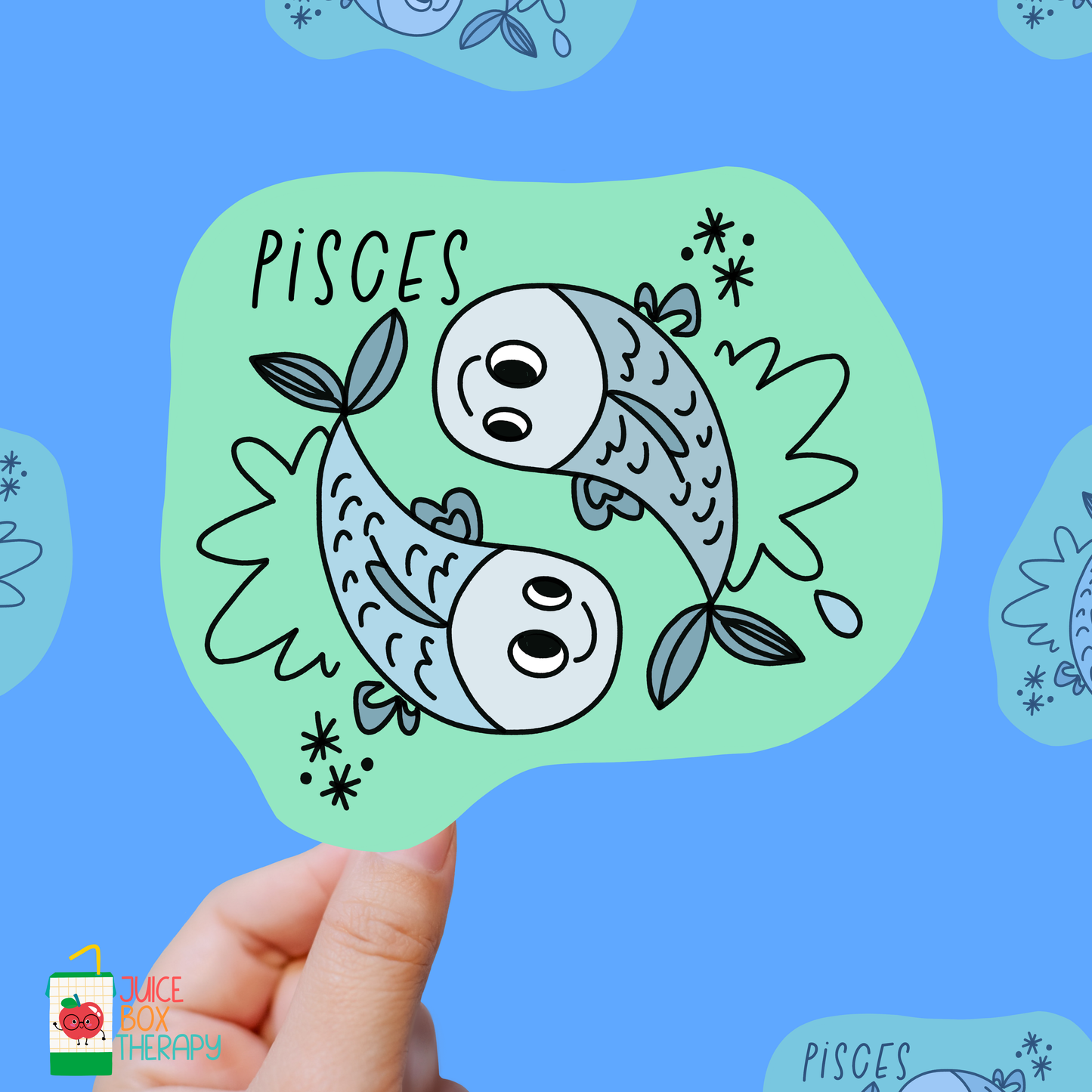 Pisces – Dreamy & Drenched in Feels vinyl sticker