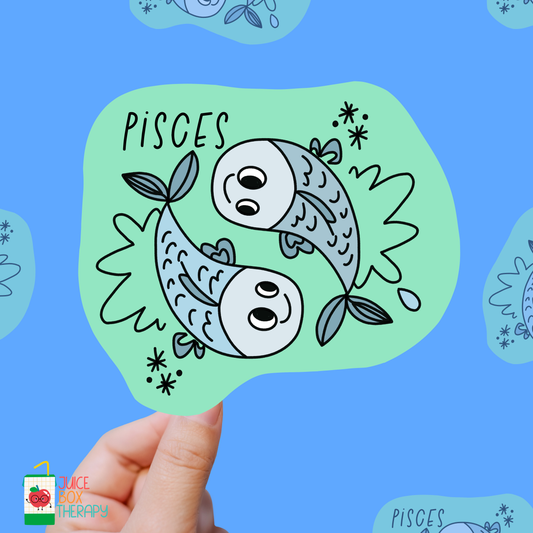 Pisces – Dreamy & Drenched in Feels vinyl sticker