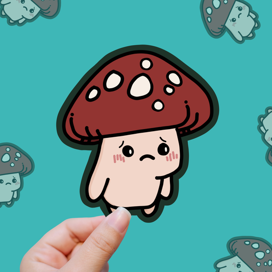 Sad Shroom – Soft and Spores-y vinyl sticker